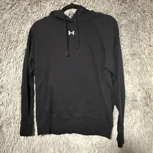 Under Armour Hoodie Mens Small Black Pullover Sweatshirt Activewear